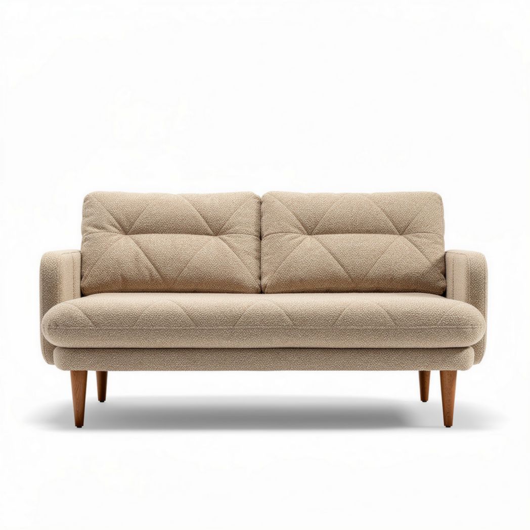 Fabric two-seater sofa with wooden legs and contemporary design 175 x 85 x 80cm