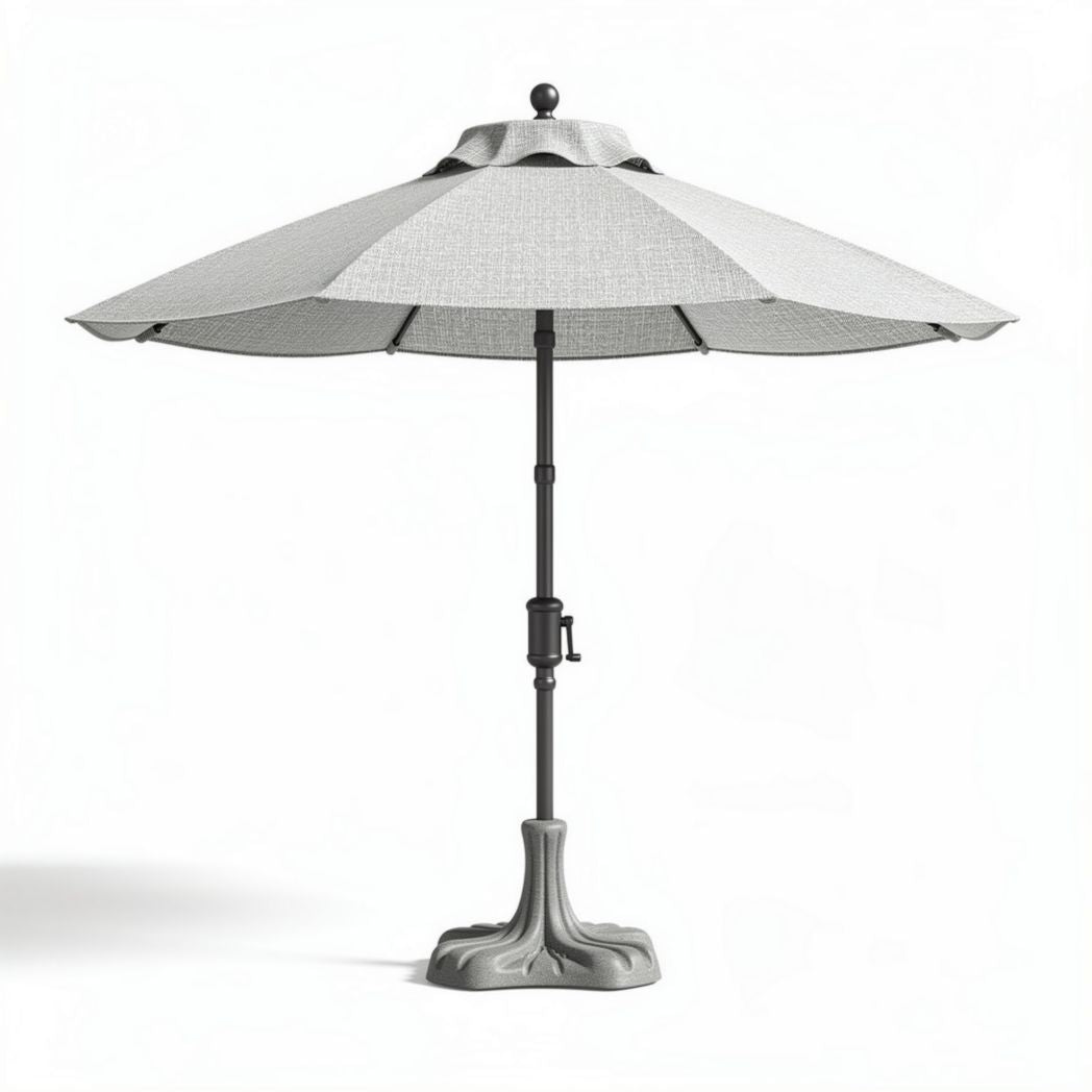 Patio umbrella with aluminum frame and fabric canopy in grey 230 x 230 x 250cm