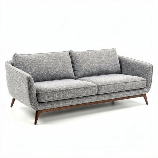 Modern gray fabric sofa with wooden legs 200 x 90 x 85cm for living room