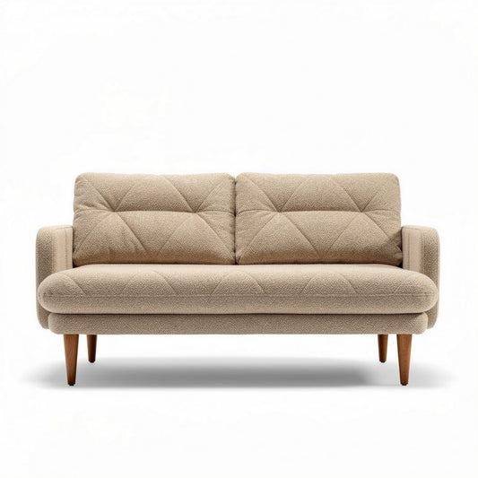 Fabric two-seater sofa with wooden legs and contemporary design 175 x 85 x 80cm
