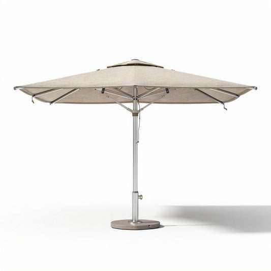 Outdoor patio umbrella with aluminum frame and beige fabric 300 x 300 x 250cm