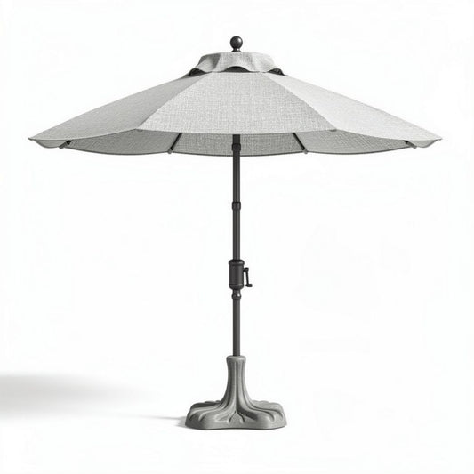 Patio umbrella with aluminum frame and fabric canopy in grey 230 x 230 x 250cm